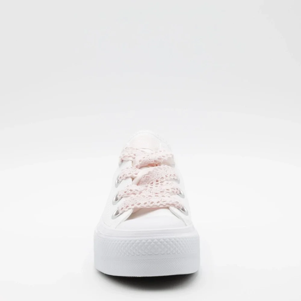 Converse Women's Chuck Taylor All Star Lift Platform Crochet Laces Shoes White 8 - Picture 2 of 11